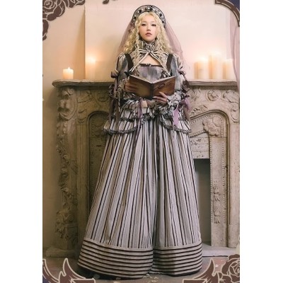 Classical Puppets Stripes and Checks - Runaway Princess One Piece Shorts and Headbow Set(Leftovers Stock/Stock is low/Full Payment Without Shipping)